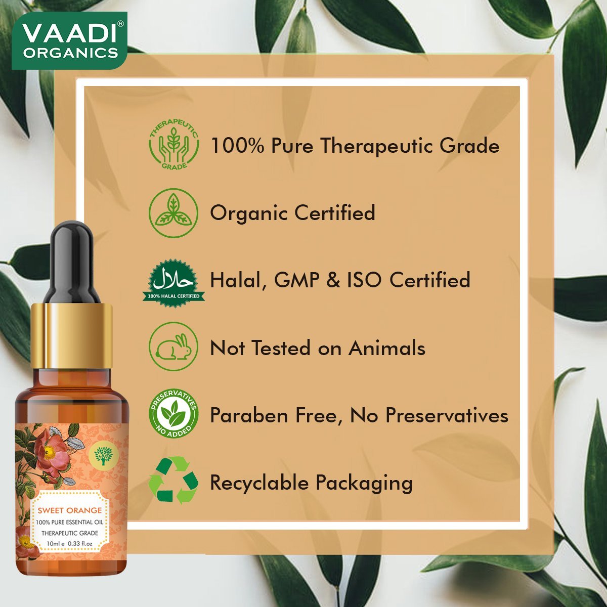 Organic Sweet Orange Essential Oil - Vitamin C Reduces Hairfall, Improves Skin Complexion, Enhances Mood, Loosens Tired Muscles - 100% Pure Therapeutic Grade (10 ml/ 0.33 oz)
