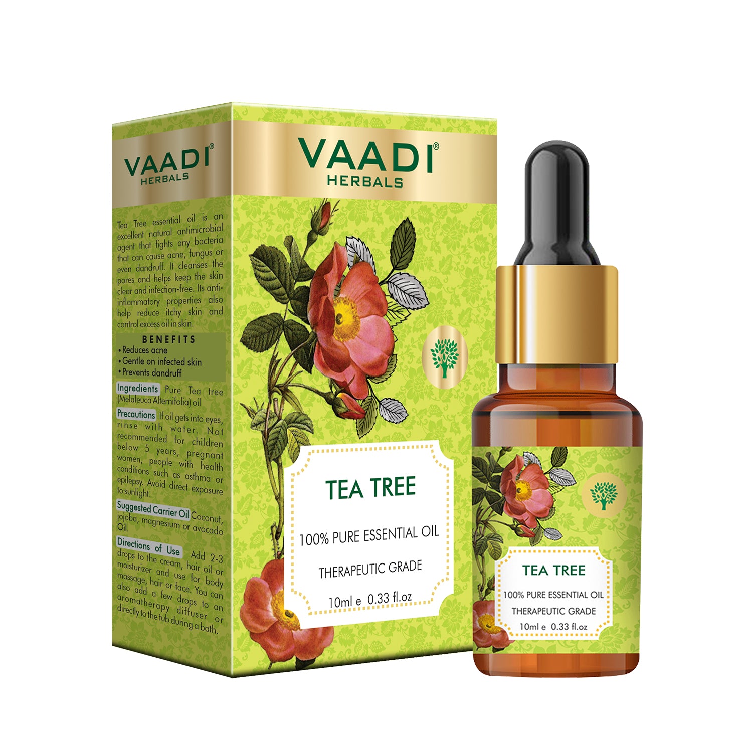 Organic Tea Tree Essential Oil - Reduces Acne, Prevents Dandruff & Hai –  Vaadi Organics Malaysia