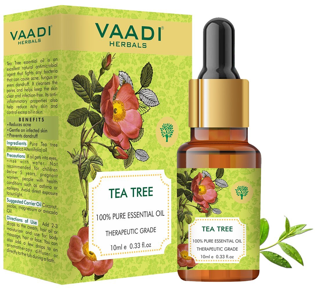 Organic Tea Tree Essential Oil - Reduces Acne, Prevents Dandruff & Hairfall (10 ml/ 0.33 oz)