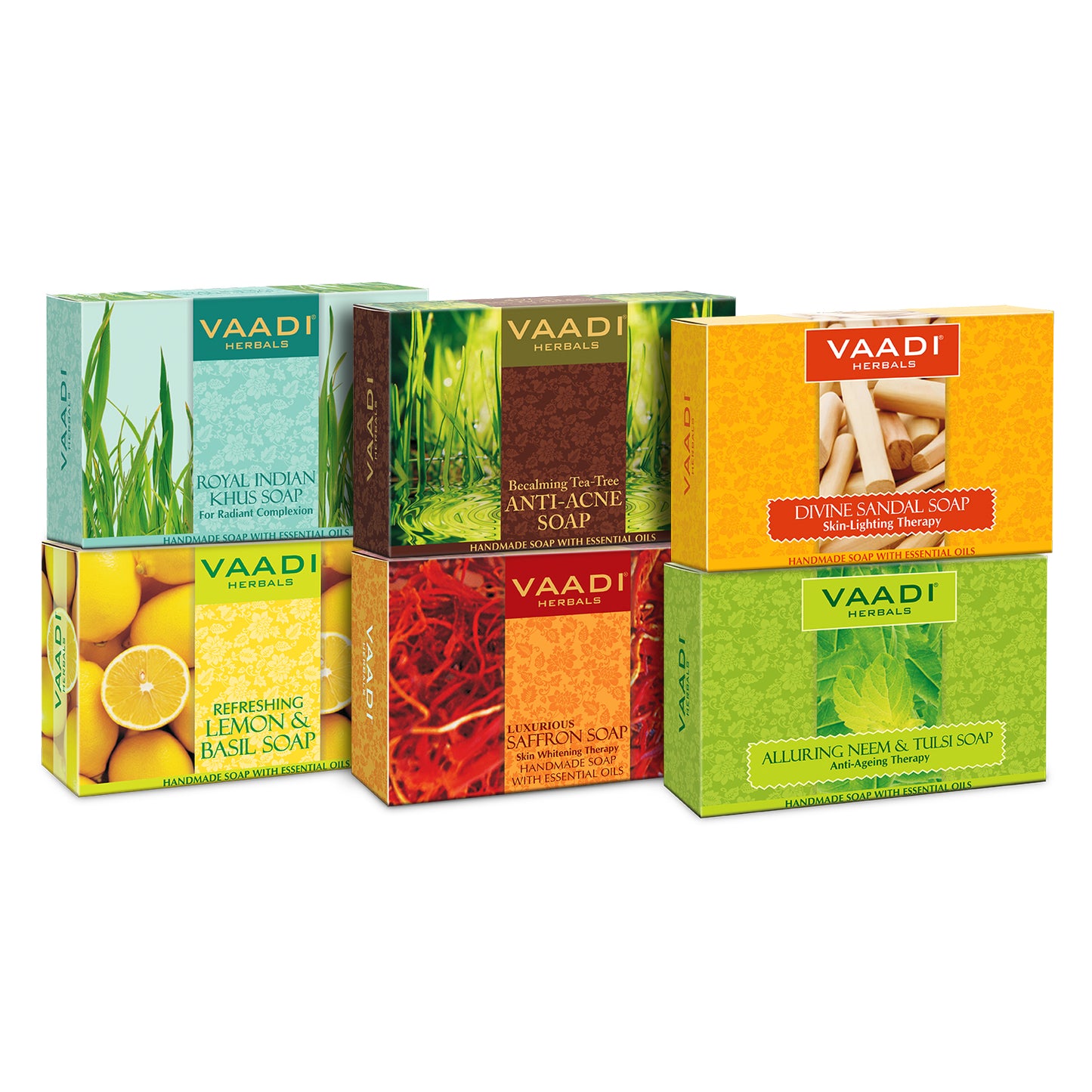 Traditional Remedy - Pack of 6 Luxurious Handmade Herbal Organic Soaps - Natural Skin Cleansing Bathing Bar
