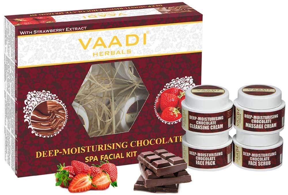 Organic Chocolate Facial Kit with Strawberry Extract - Deep Conditions & Tones Skin ( 70 gms/ 2.5 oz)
