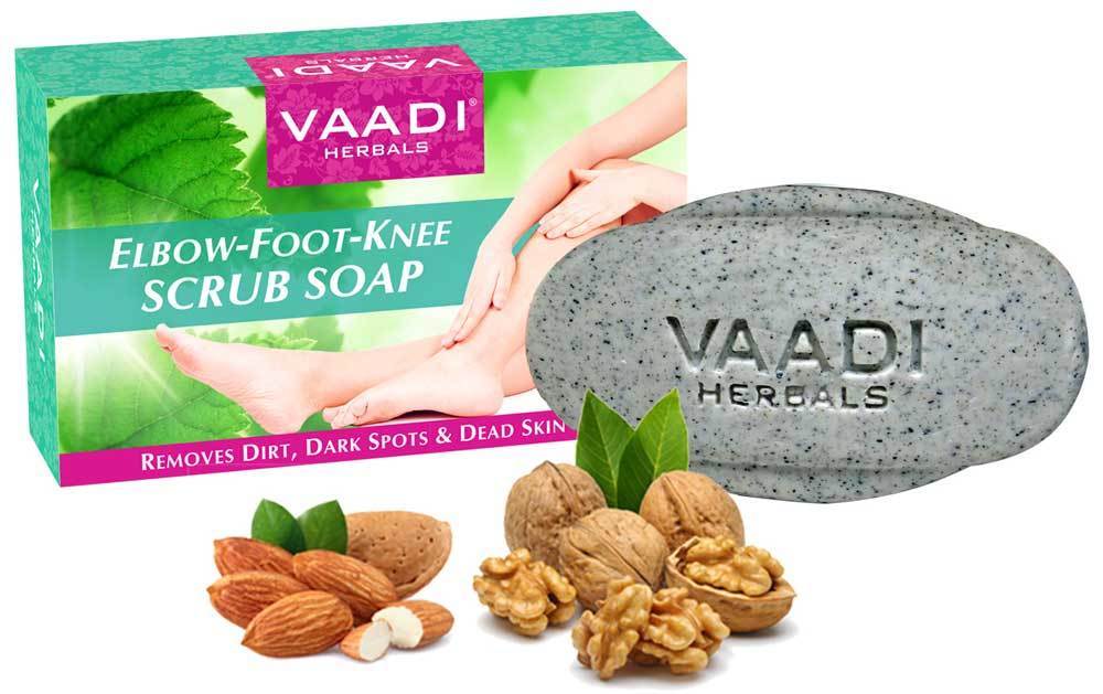 Organic Elbow Foot Knee Scrub Soap with Almond & Walnut - Removes Dead Skin - Makes Skin Soft (75 gms / 2.7 oz)