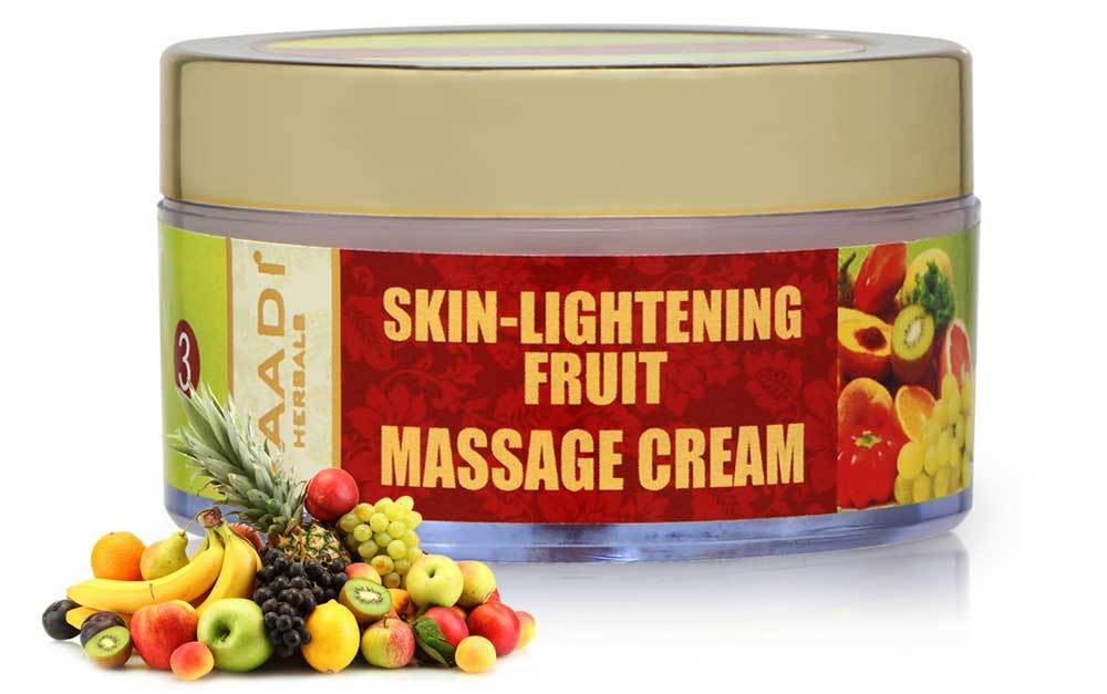Skin Lightening Organic Fruit Massage Cream with Orange Extract & Turmeric - Removes Sun Tan - Lightens Complexion ( 50 gms /2oz)