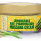 Anti Pigmentation Organic Lemongrass Massage Cream - Unclogs Pores - Makes Skin Smooth & Clear (50 gms / 2 oz)