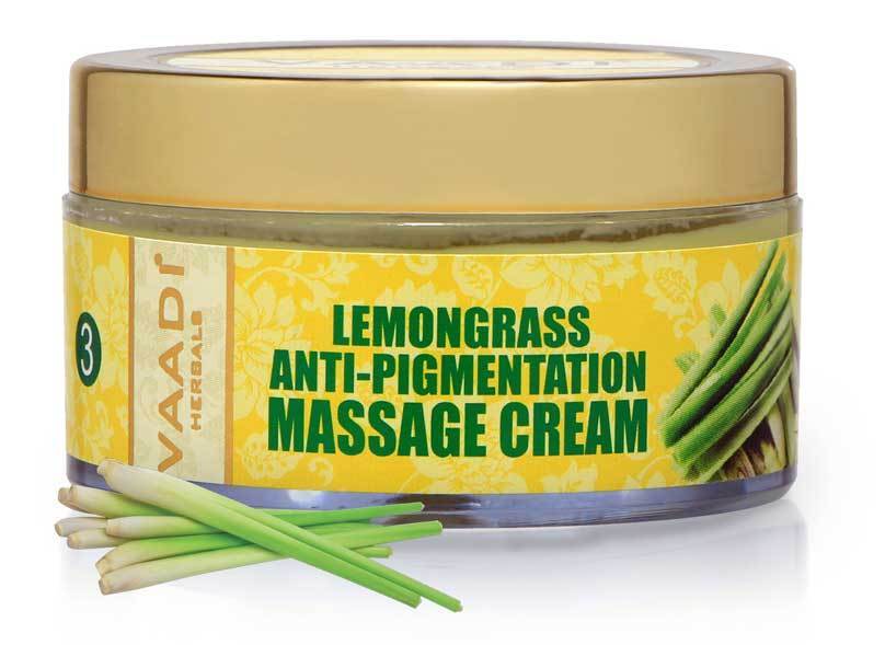 Anti Pigmentation Organic Lemongrass Massage Cream - Unclogs Pores - Makes Skin Smooth & Clear (50 gms / 2 oz)