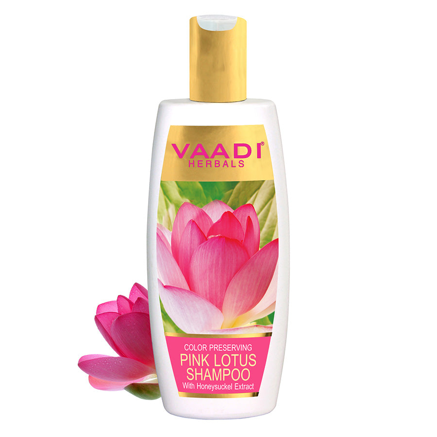 Color Preserving Organic Pink Lotus Shampoo with Honeysuckle Extract - Nourishes Treated Hair - Moisturizes Hair (350ml / 12 fl oz)