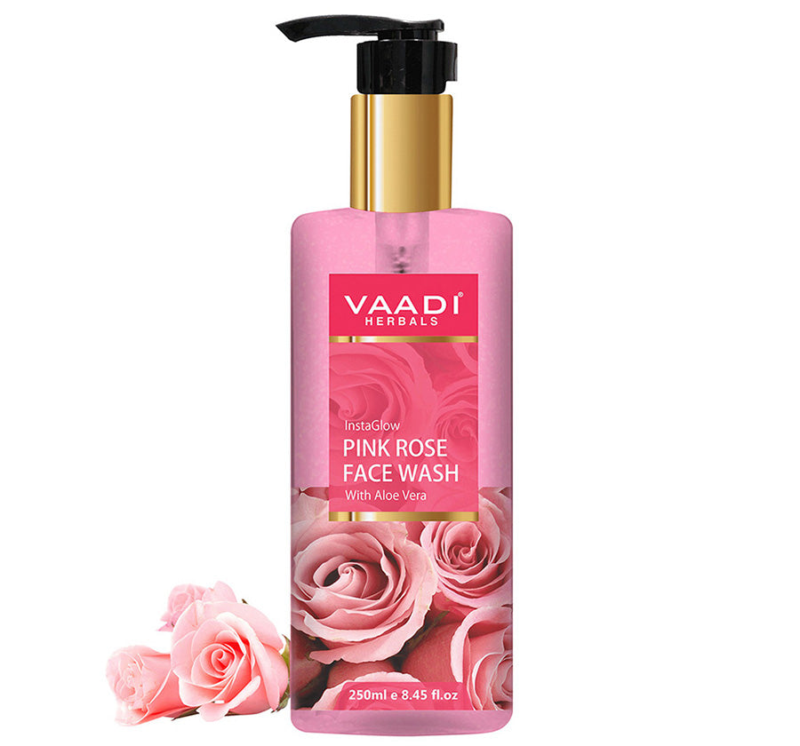 Insta Glow Pink Rose Face wash with Aloe vera extract (250 ml/8.45 fl oz)