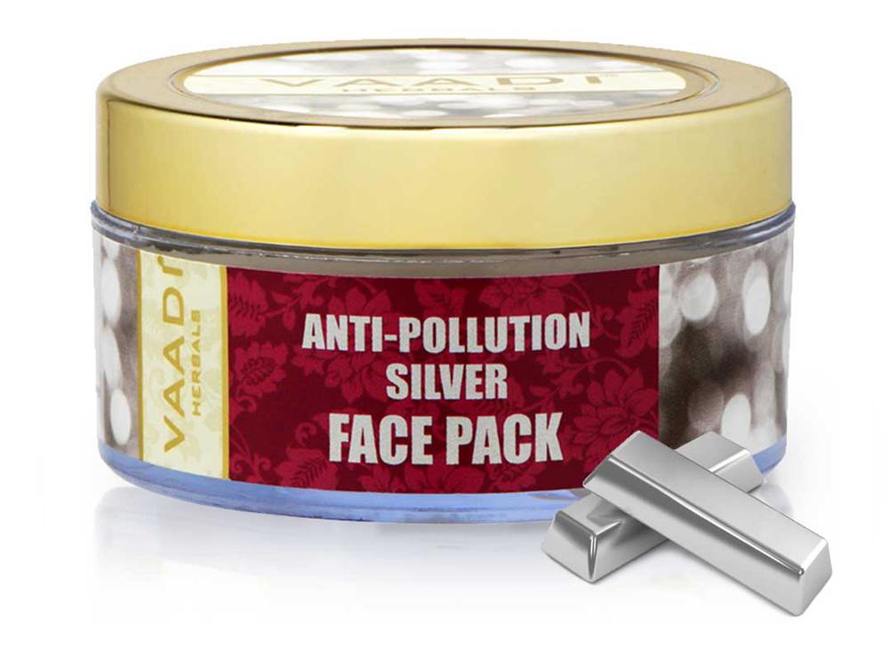 Anti Pollution Organic Silver Face Pack with Pure Silver Dust- Purifies and Moisturises Skin (70 gms/2.5 oz)