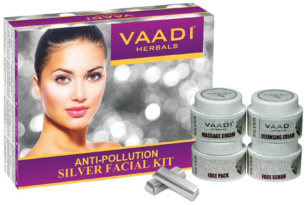 Anti Pollution Organic Silver Facial Kit with Pure Silver Dust, Rosemary and Lavender Oil, Cleanses and Moisturises Skin (70 gms/2.5 oz)