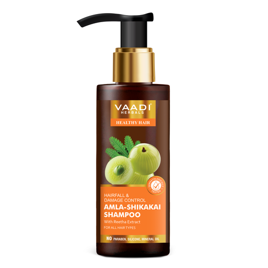Hairfall & Damage Control Organic Shampoo (Indian Gooseberry Extract) - Promotes Hair Growth - Adds Shine to Hair (110 ml/4 fl oz)