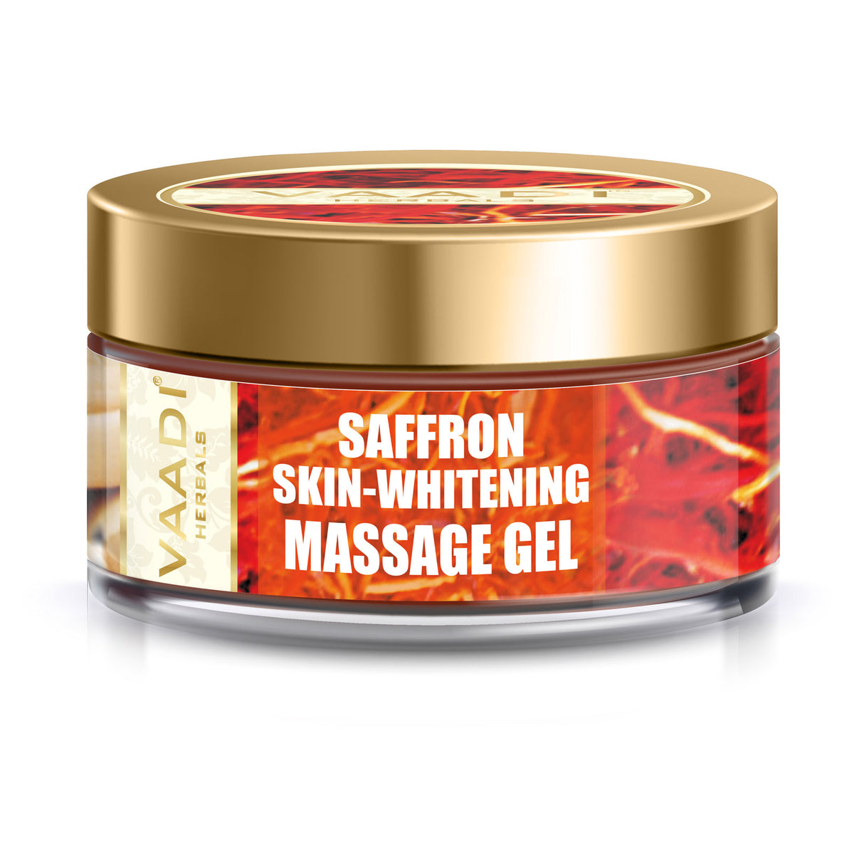 Saffron Skin Whitening Massage Gel with Basil Oil & Shea Butter - Improves Complexion - Reduces Puffiness ( 50 gms/2 oz)