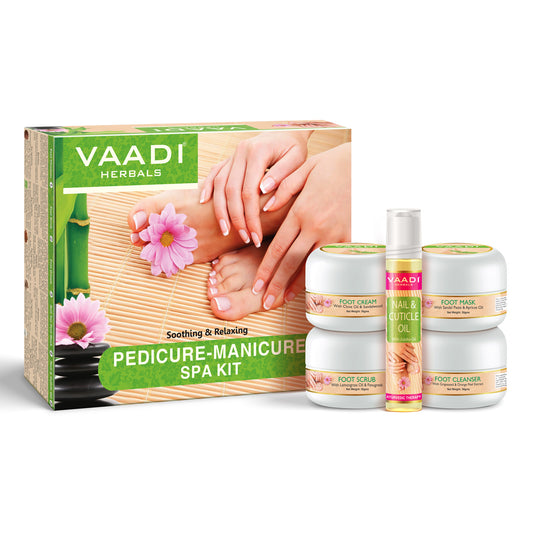 Organic Pedicure Manicure Spa Kit with Grapeseed Extract & Fenugreek - Deep Moisturises Skin - Repairs Damaged Skin - (135 gms / 4.6 fl oz)
