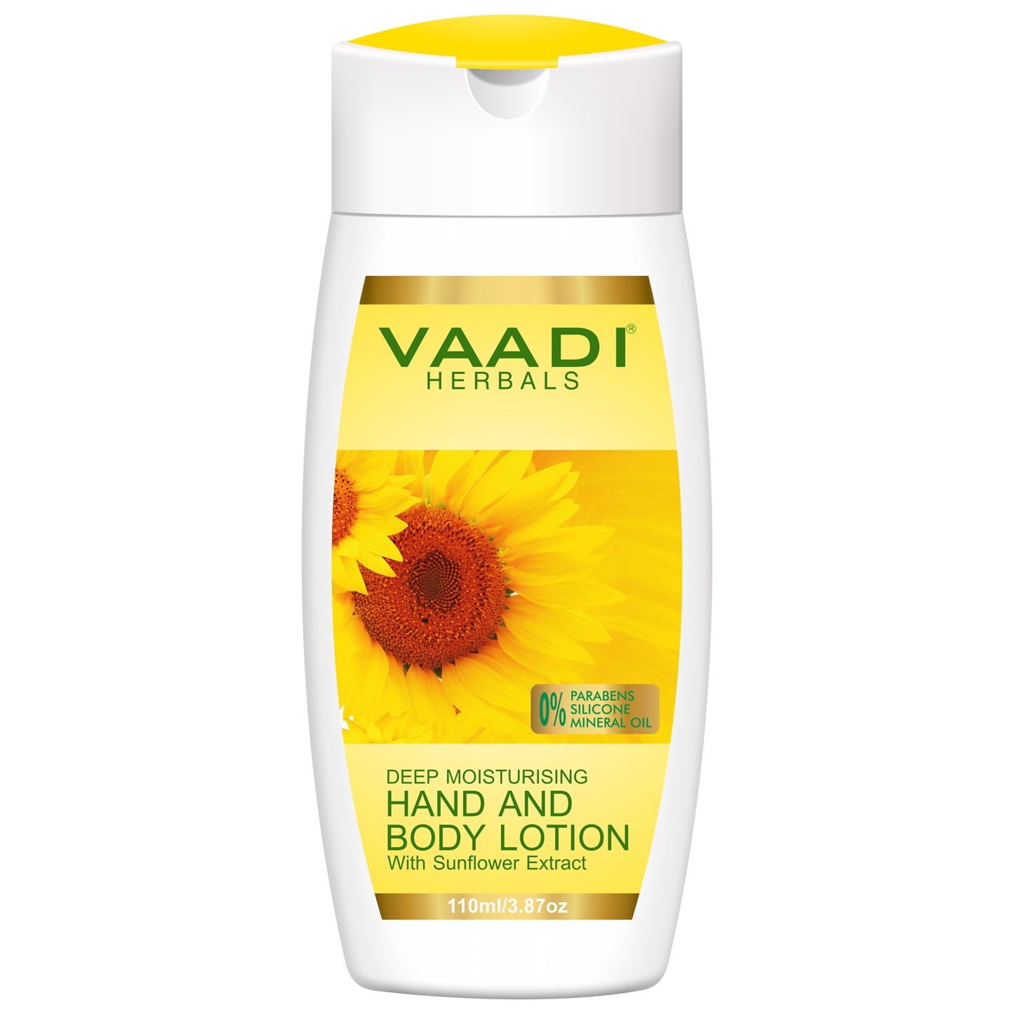 Organic Hand & Body Lotion with Sunflower Extract - Enhances Water Retention in Skin - Keeps Skin Soft (110 ml/4 fl oz)