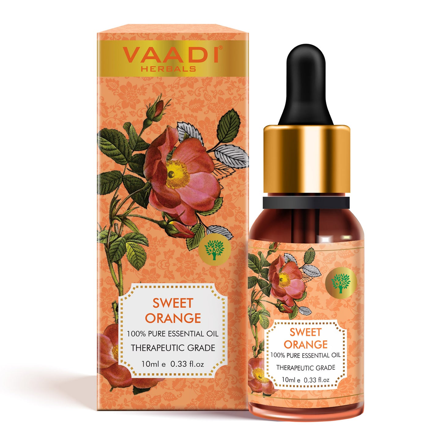 Organic Sweet Orange Essential Oil - Vitamin C Reduces Hairfall, Improves Skin Complexion, Enhances Mood, Loosens Tired Muscles - 100% Pure Therapeutic Grade (10 ml/ 0.33 oz)