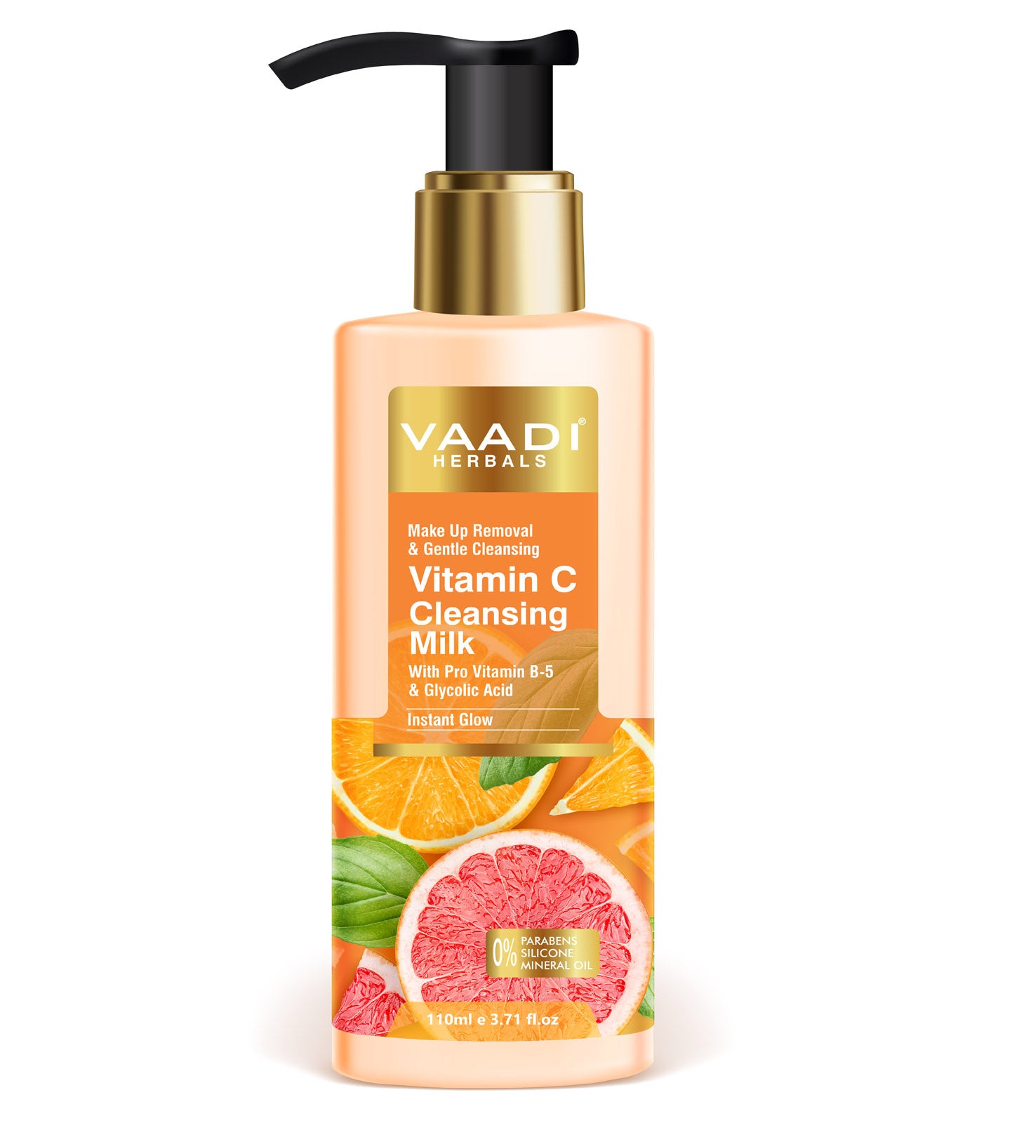 Organic Vitamin C Cleansing Milk With Pro Vitamin B-5 & Glycolic Acid For Instant Glow ( 110ml / 4 fl oz)