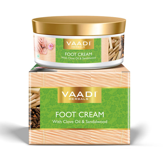 Organic Foot Cream with Clove & Sandalwood Oil - Softens Dry & Cracked Feet - Deep Moisturises (150 gms / 5.3 oz)