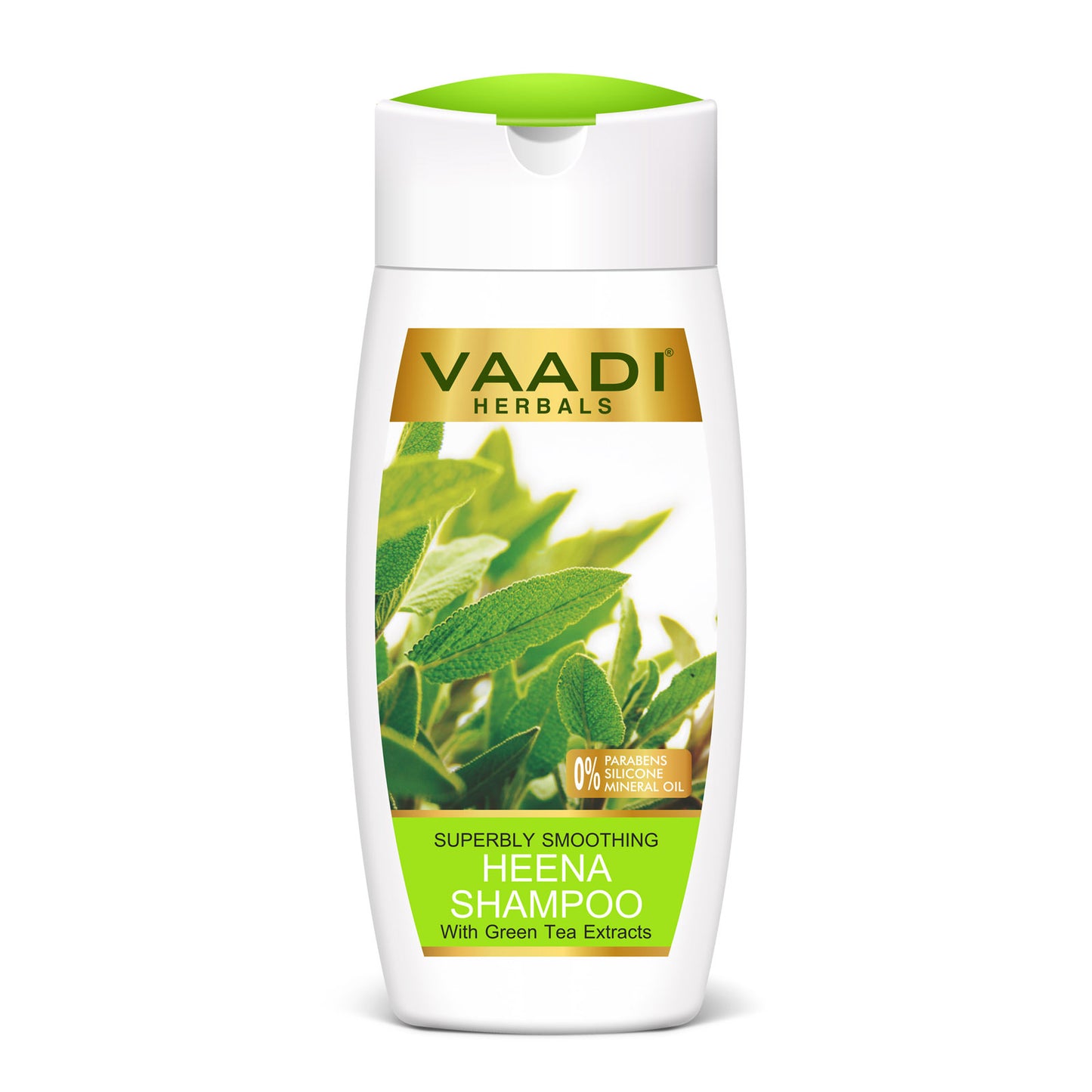 Superbly Smoothing Organic Heena Shampoo with Green Tea Extract - Controls Dry Frizzy Hair - Strengthens Hair (110 ml/4 fl oz)