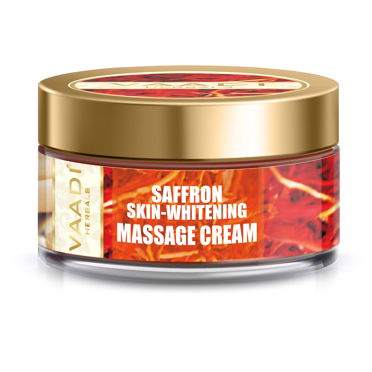 Saffron Skin Whitening Massage Cream with Basil Oil & Shea Butter - Improves Complexion - Reduces Puffiness, Marks & Spots (50 gms/2 oz)