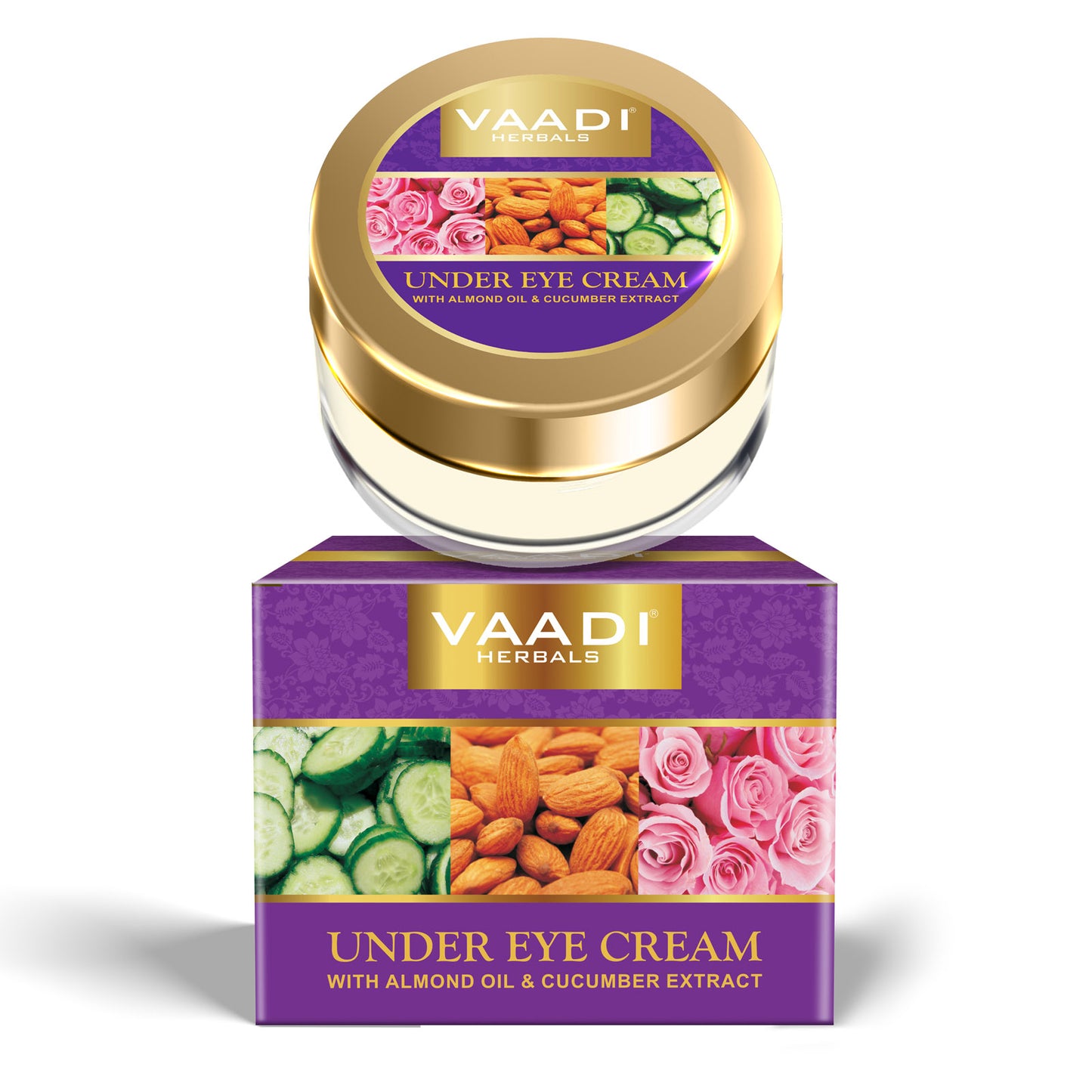 Organic Under Eye Cream with Almond Oil & Cucumber Extract - Reduces Puffiness - Keeps Skin Youthful (30 gms /1.1 oz)