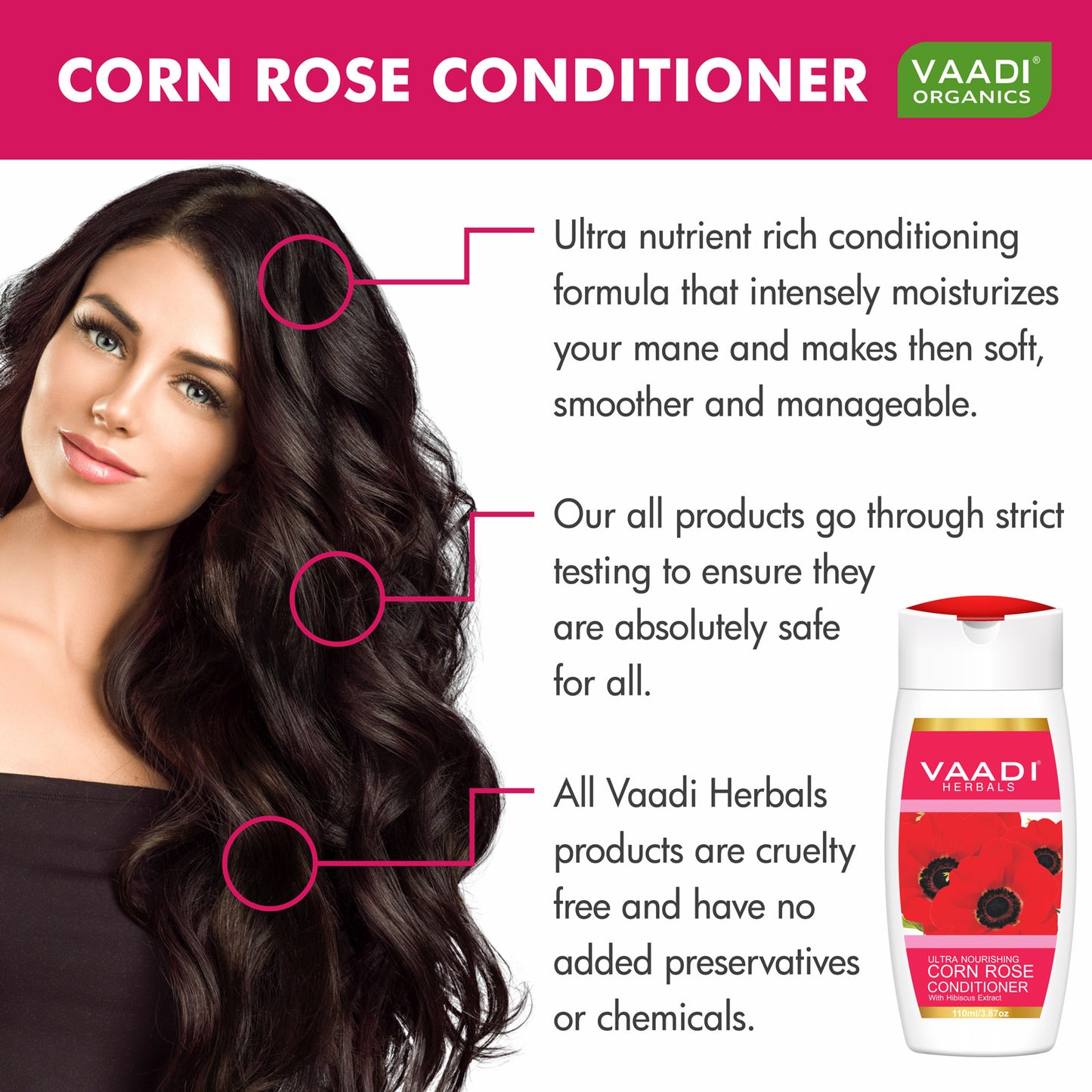 Ultra Nutrient Organic Rich Corn Rose Conditioner with Hibiscus Extract- Conditions & Softens Hair ( 3 x 110ml / 4 fl oz)