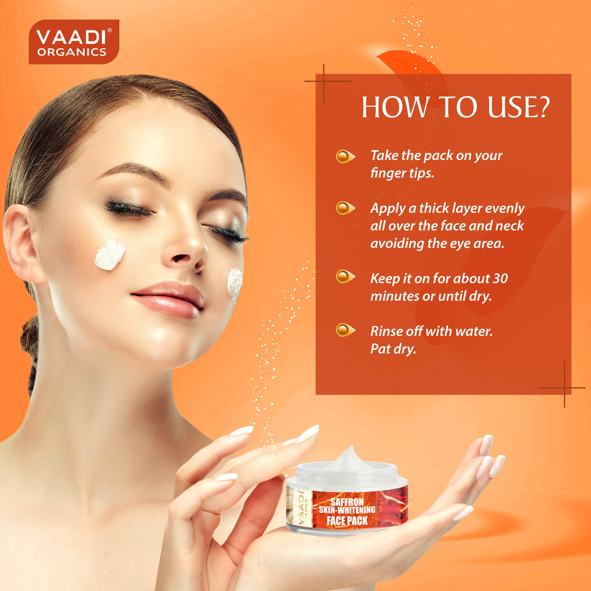 Saffron Skin Whitening Face Pack - Brightens Skin Tone - Reduces Marks and Pigmentation (70 gms/2.5 oz)