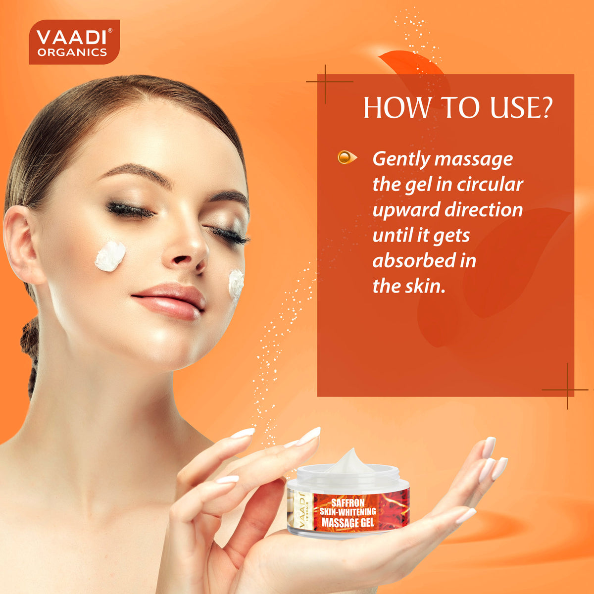 Saffron Skin Whitening Massage Gel with Basil Oil & Shea Butter - Improves Complexion - Reduces Puffiness ( 50 gms/2 oz)
