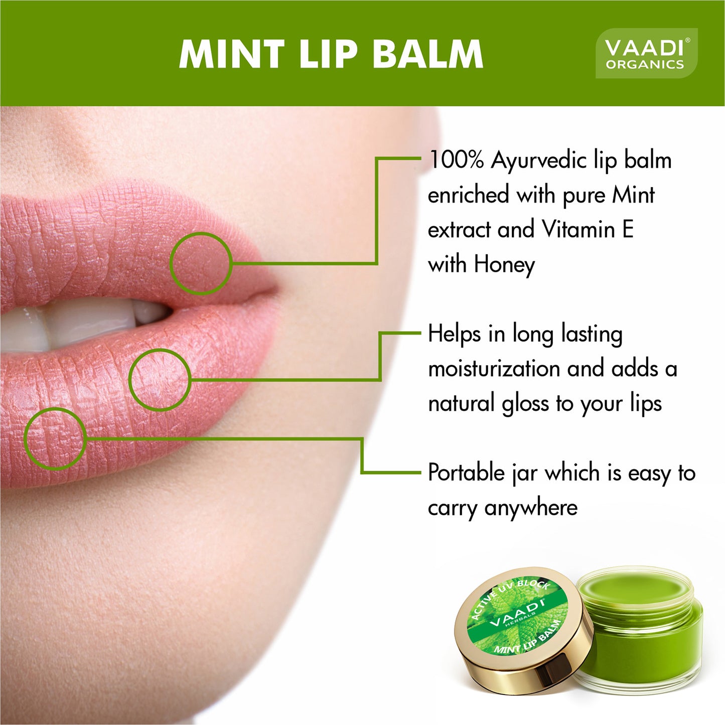 Ultra Moisturising Organic Mint Lip Balm (8 x 10 gms / 0.4 oz)