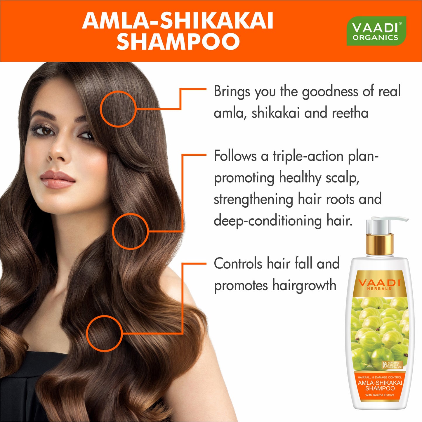 Hairfall & Damage Control Organic Shampoo (Indian Gooseberry Extract) Rich Olive Conditioner with Avocado Extract (2 x 350 ml/ 12 fl oz)