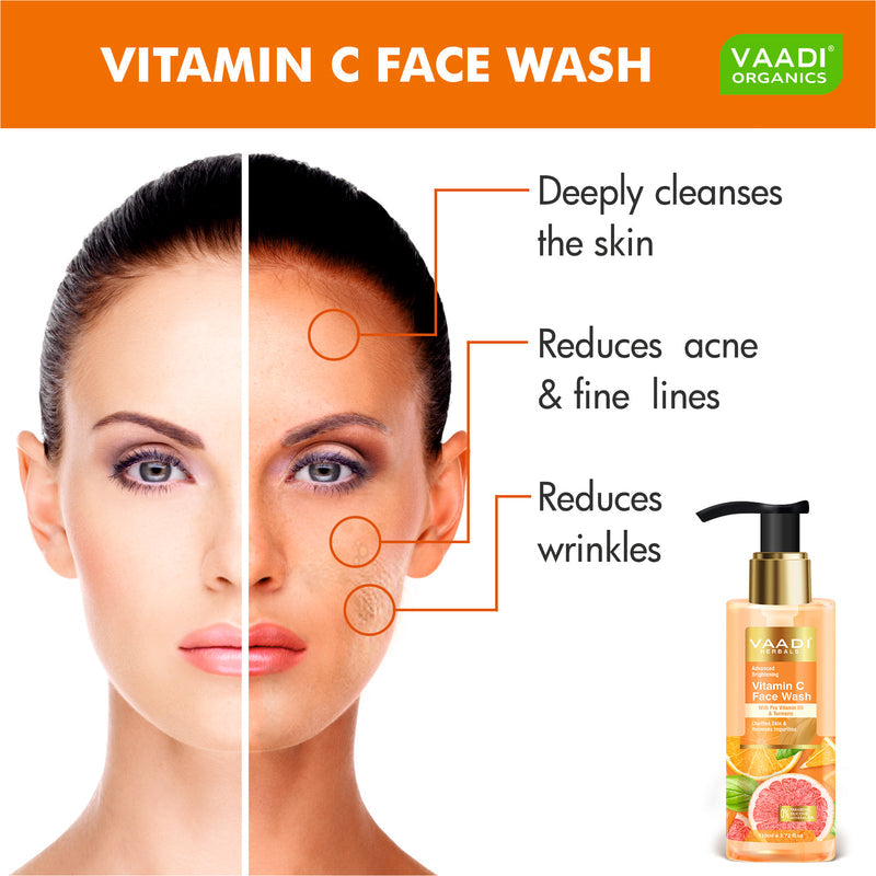 Advanced Brightening Vitamin C Face Wash With Pro Vitamin B5 & Turmeric (110 ml / 3.72 fl oz)