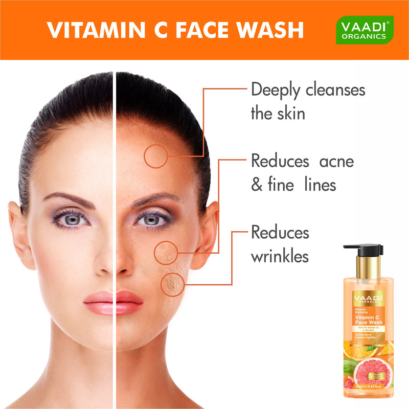 Advanced Brightening Vitamin C Face Wash With Pro Vitamin B5 & Turmeric (250 ml / 8.2 fl oz)