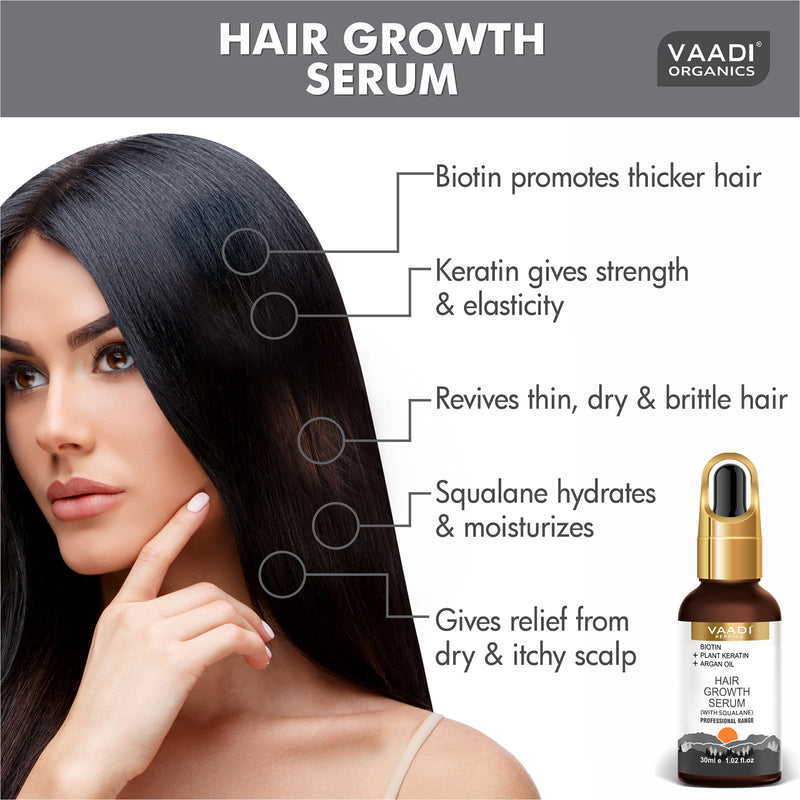 BIOTIN + Plant Keratin HAIR GROWTH SERUM (With Argan Oil & Squalane) (30 ml / 1.02 fl.oz)