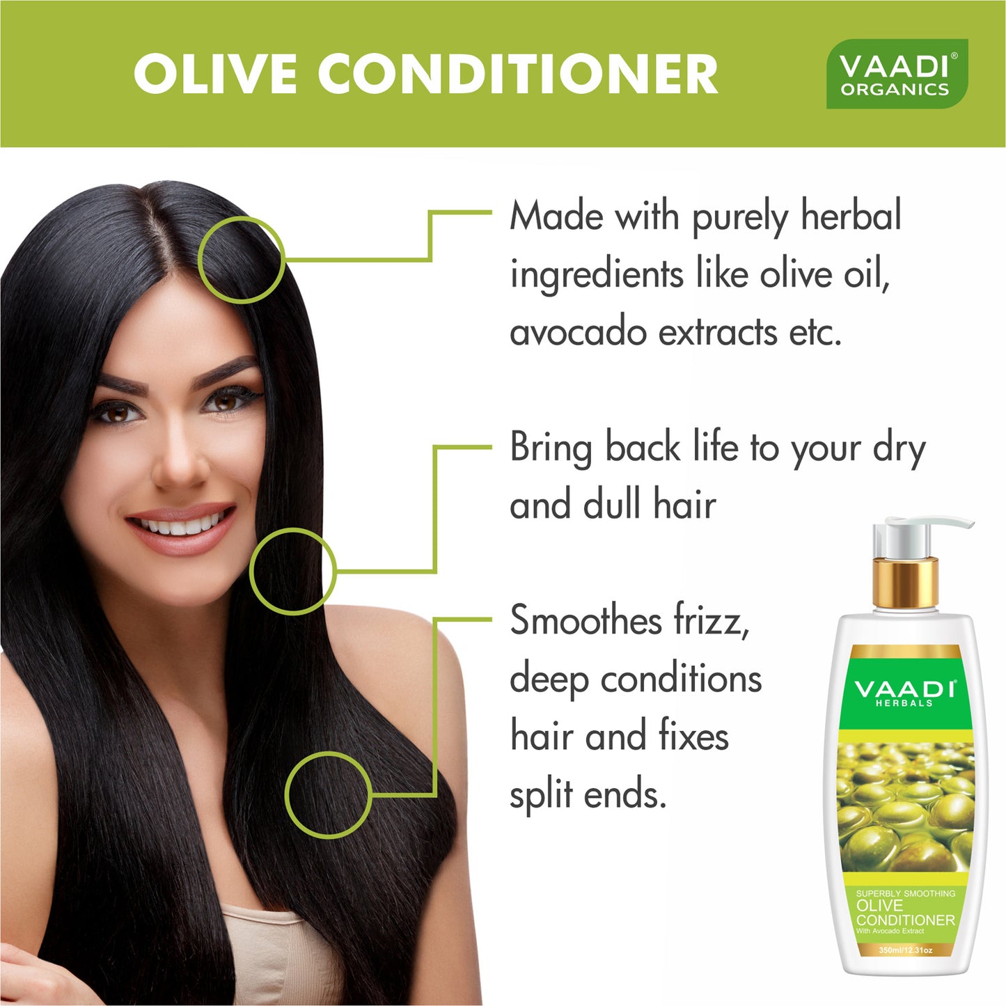 Hairfall & Damage Control Organic Shampoo (Indian Gooseberry Extract) Rich Olive Conditioner with Avocado Extract (2 x 350 ml/ 12 fl oz)