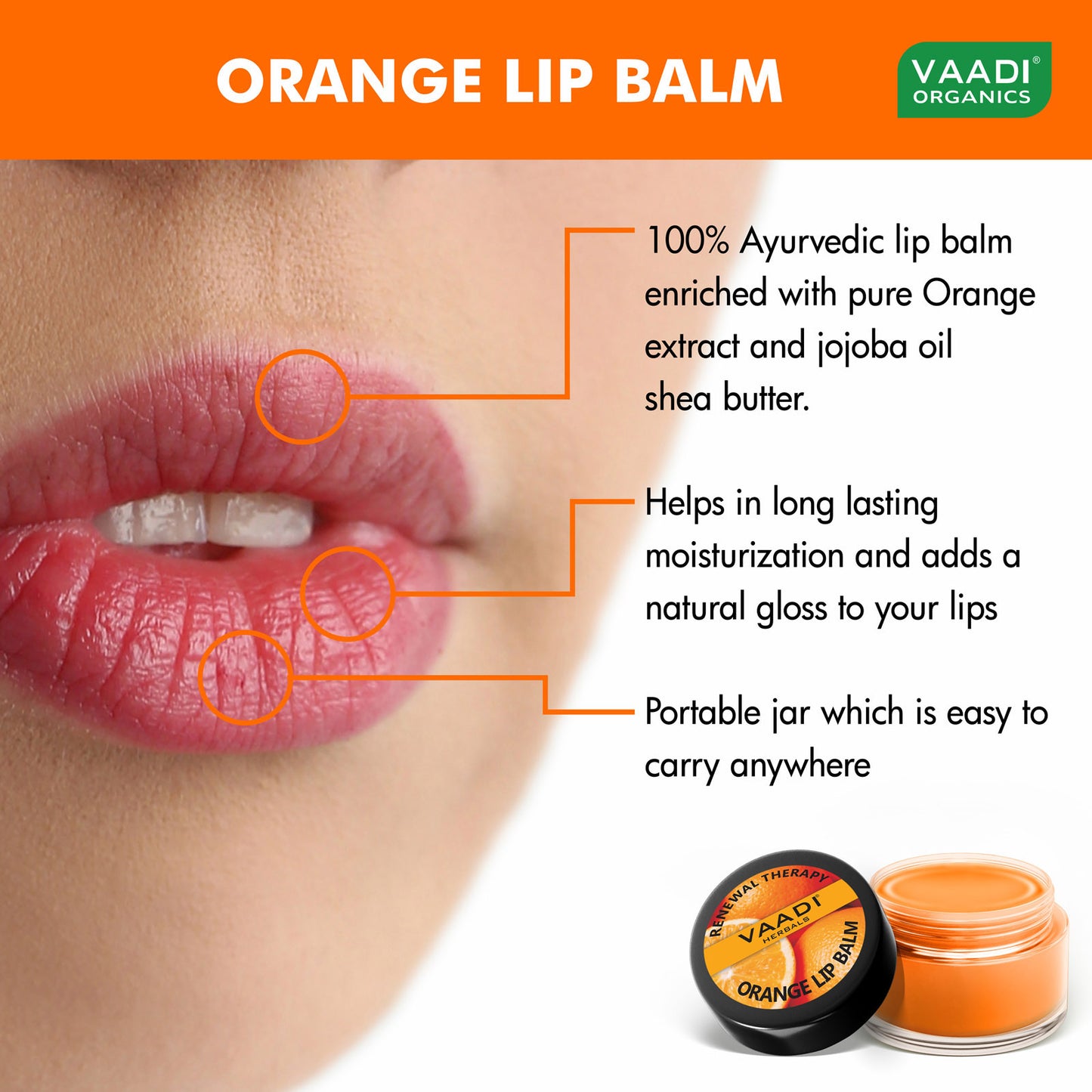 Skin Renewing Organic Orange and Shea Butter Lip Balm (10 gms/0.4 oz)