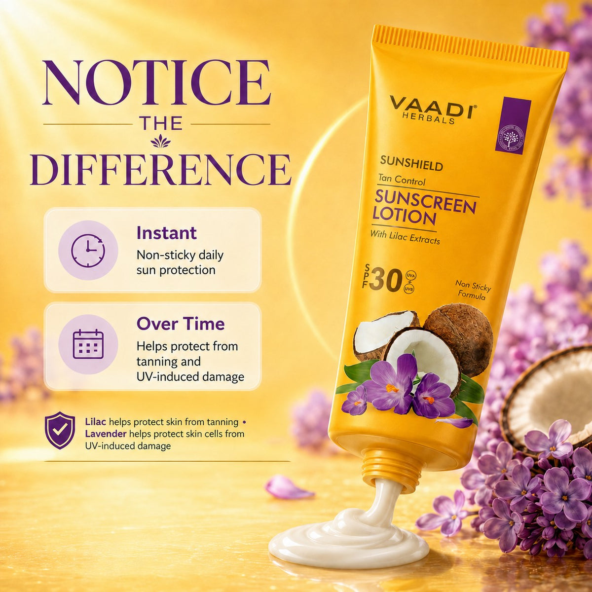 Organic Sunscreen Lotion SPF 30 wth Lilac Extract - Anti oxidant Rich - Long Lasting - Protects from Sun Tan (110 ml / 4 fl oz)