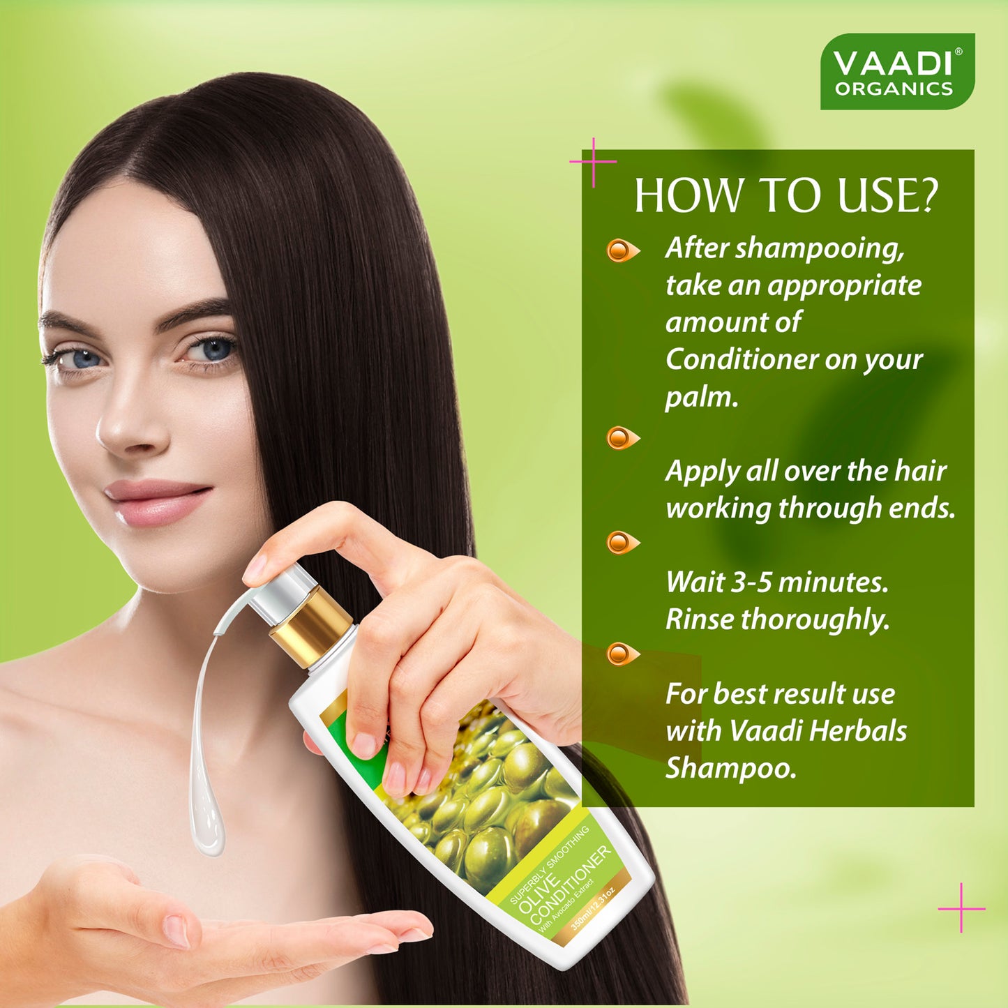 Hairfall & Damage Control Organic Shampoo (Indian Gooseberry Extract) Rich Olive Conditioner with Avocado Extract (2 x 350 ml/ 12 fl oz)
