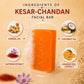 Organic Saffron Sandal Facial Bar with Orange Peel Extract - Lightens Marks- Makes Skin Flawless (25 gms/0.9 oz)