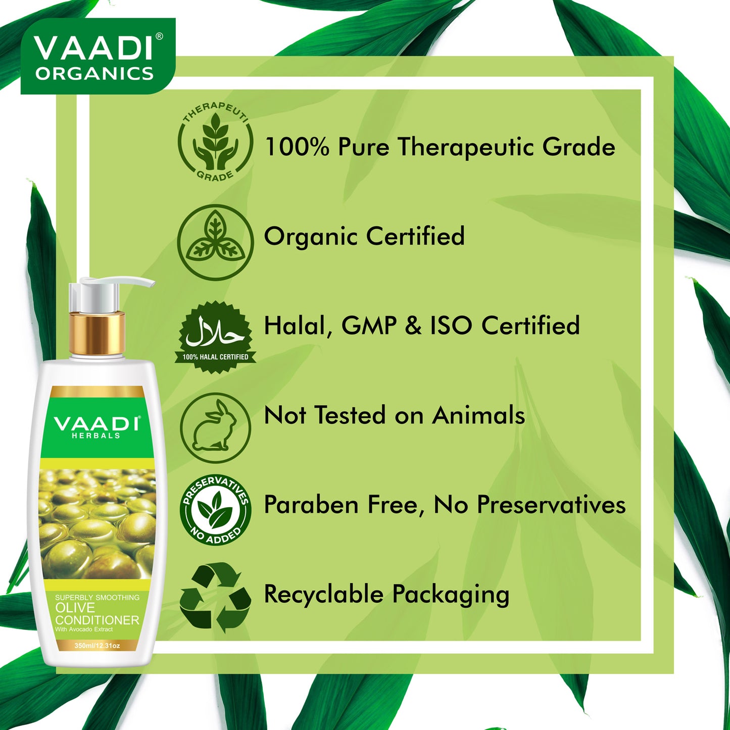 Hairfall & Damage Control Organic Shampoo (Indian Gooseberry Extract) Rich Olive Conditioner with Avocado Extract (2 x 350 ml/ 12 fl oz)