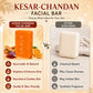 Organic Saffron Sandal Facial Bar with Orange Peel Extract - Lightens Marks- Makes Skin Flawless (25 gms/0.9 oz)