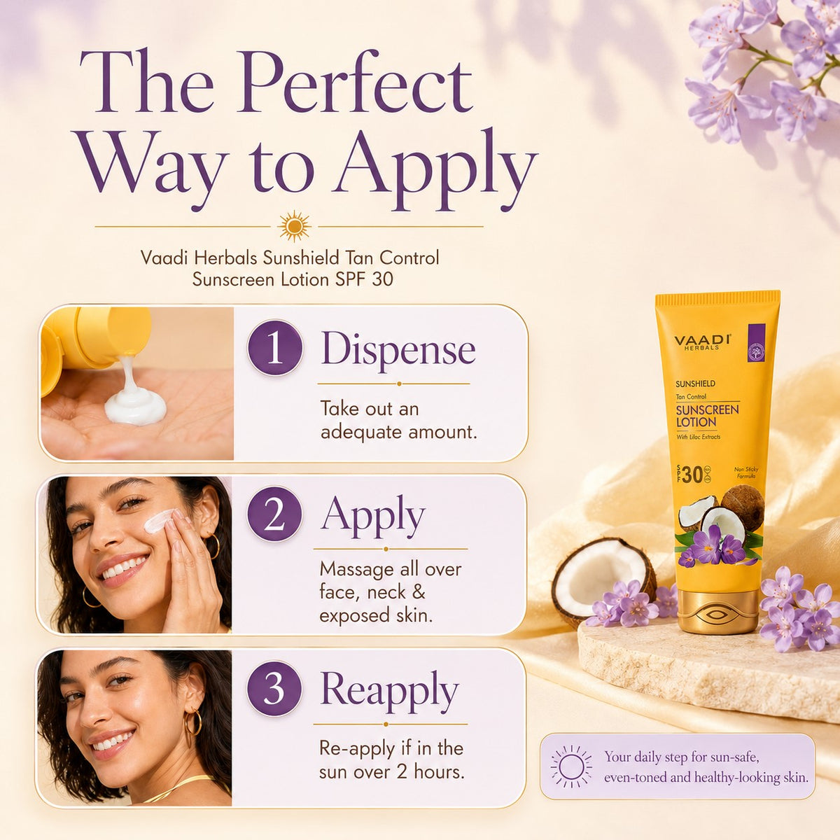 Organic Sunscreen Lotion SPF 30 wth Lilac Extract - Anti oxidant Rich - Long Lasting - Protects from Sun Tan (110 ml / 4 fl oz)