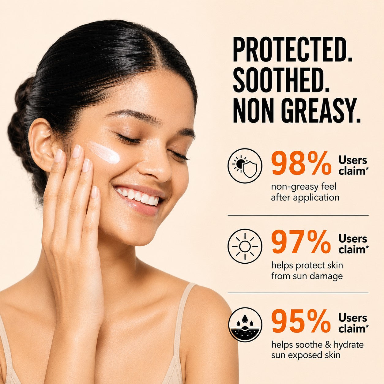 Organic Sunscreen Lotion SPF 50 with Aloe Vera & Chamomile - Non Greasy - Long Lasting - Soothes Burnt Skin (110 ml/ 4 fl oz)