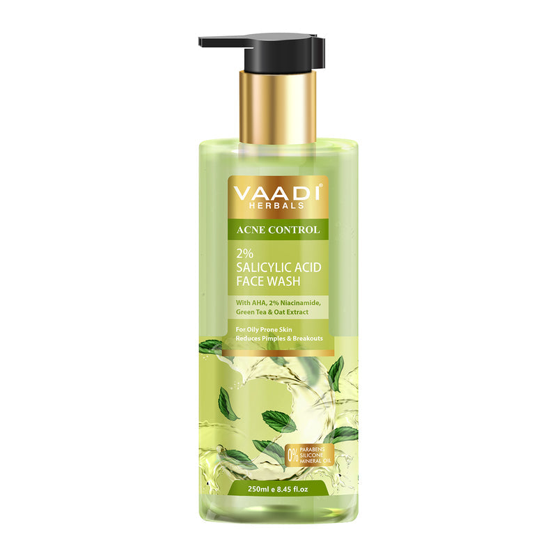 2% Salicylic Acid Face Wash with AHA, Niacinamide| For Oily Skin|Acne Control|Reduces pimples and breakouts|No Parabens,Mineral,Silicone| Face Wash for Women & Men (250 ml)
