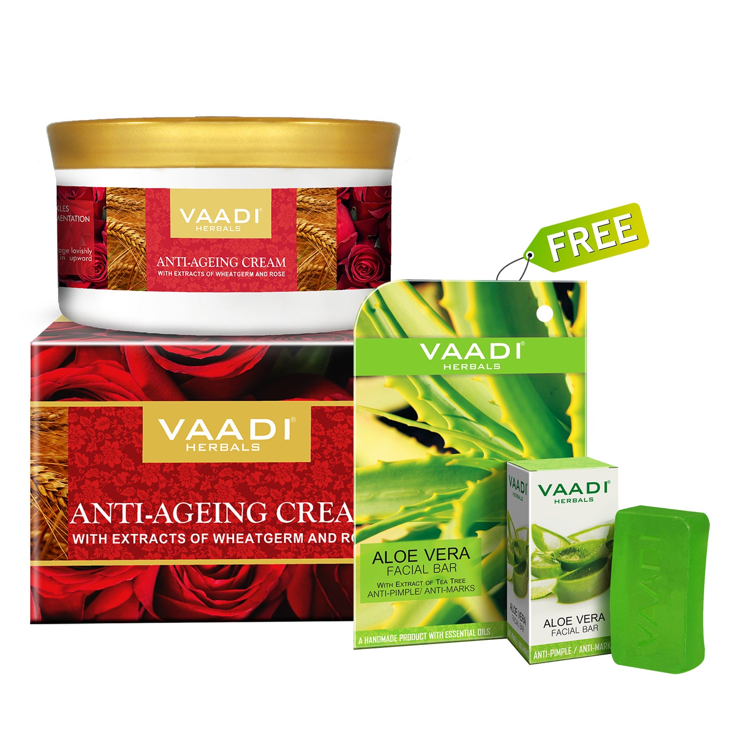 Organic Anti Ageing Cream with (150 gms) with free Organic Aloe Vera Facial Bar (25 gms)