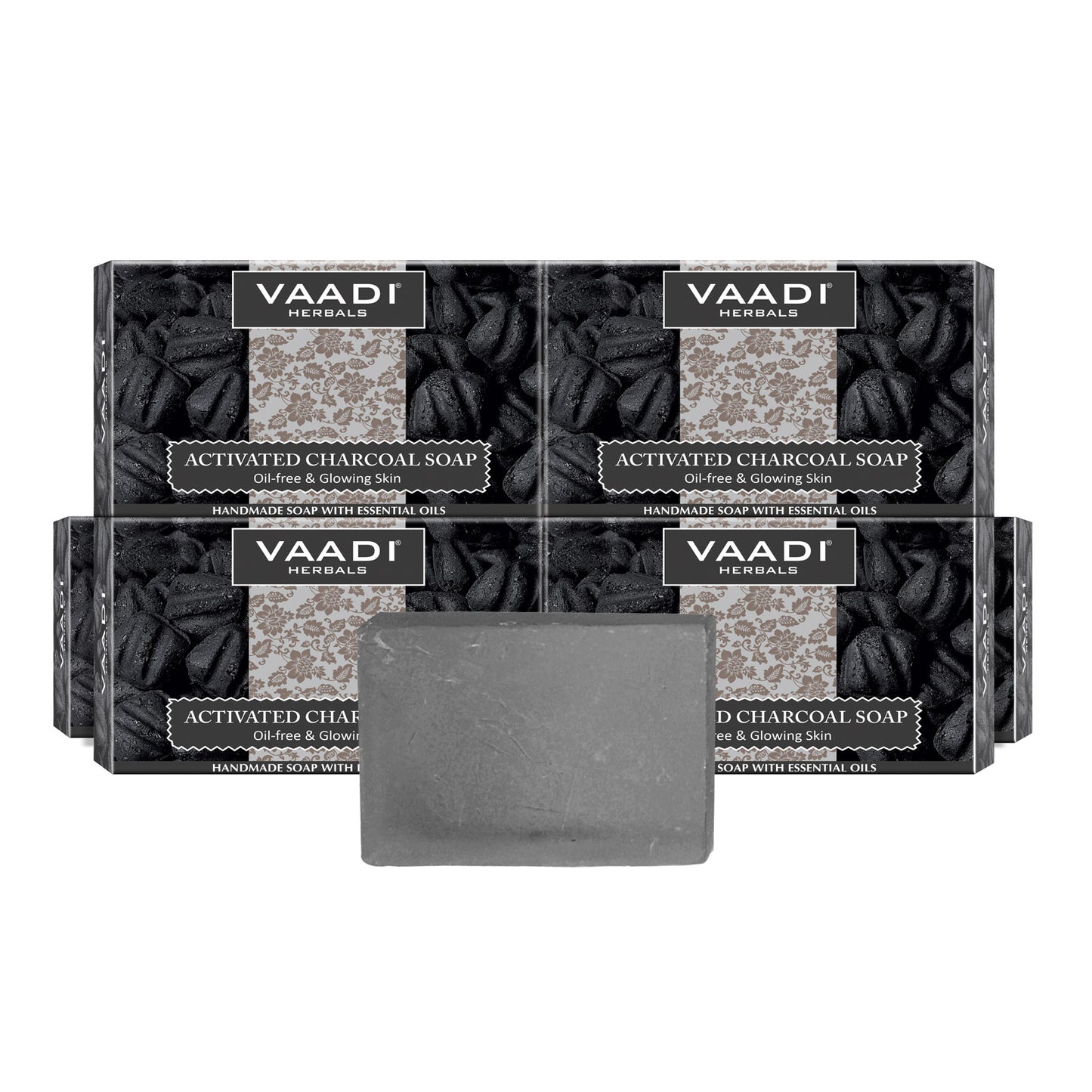 Activated Charcoal Soap - Detoxifies Skin - Brighten The Skin Tone (6 x 75 gms / 2.7 oz)