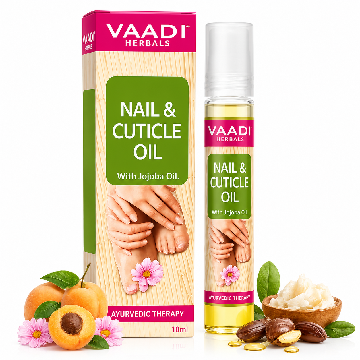 Organic Nail & Cuticle Oil with Jojoba Oil - Heals Redness & Pain - Strengthens Thin & Brittle Nails (3 x 10 ml/ 0.4 fl oz)