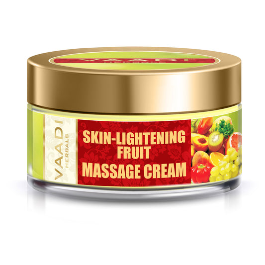 Skin Lightening Organic Fruit Massage Cream with Orange Extract & Turmeric - Removes Sun Tan - Lightens Complexion ( 50 gms /2oz)