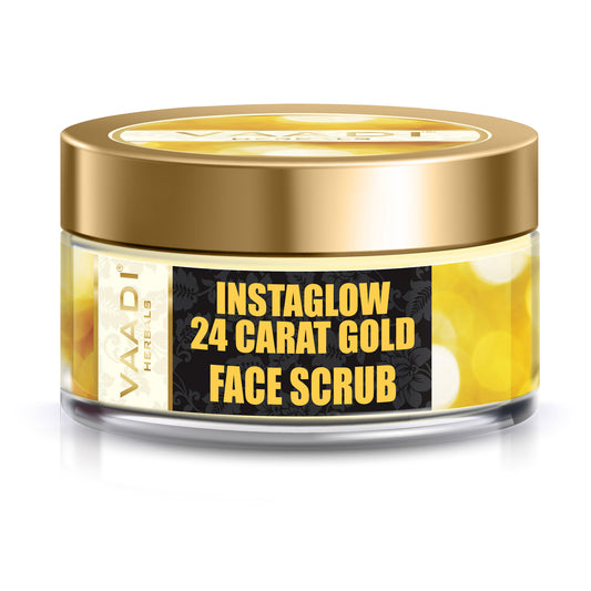 Organic 24 Carat Gold Scrub with Sandalwood & Turmeric - Clears Oil & Impurities - Makes Skin Luminous (50 gms / 2oz)