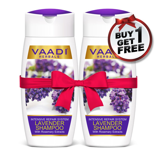 Intensive Repair Organic Lavender Shampoo with Rosemary Extract- Improves Hair Growth - Ultra Nourishing (110 ml/ 4 fl oz) (Buy 1 Get 1 Free)
