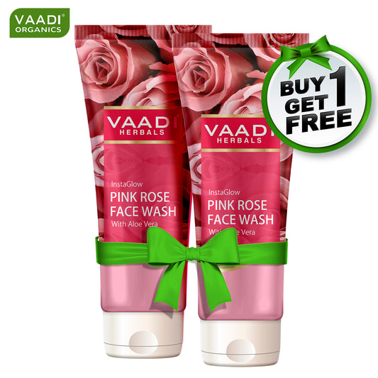 Insta Glow Pink Rose Face wash with Aloe vera extract (60 ml/2.1 fl oz) (Buy 1 Get 1 Free)