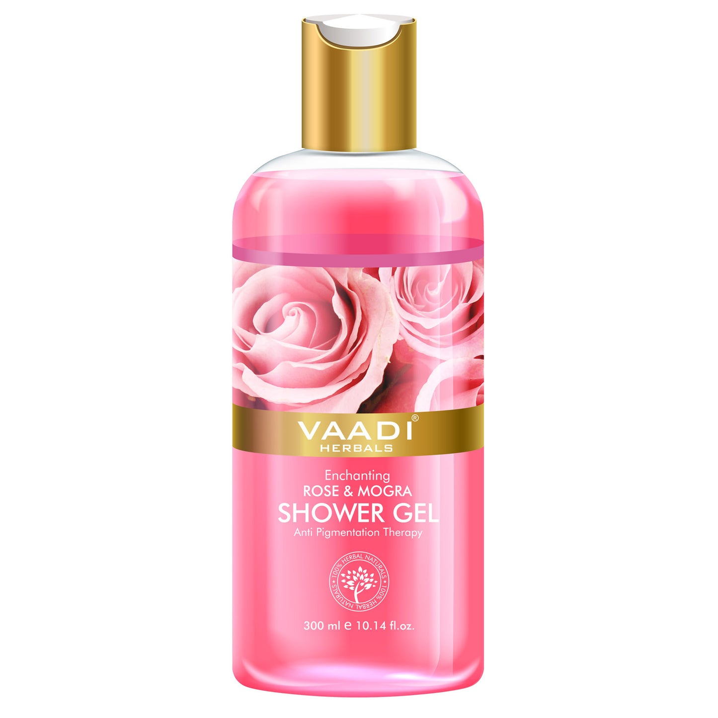 Enchanting Organic Rose & Mogra Shower Gel - Skin Brightening Therapy - Lightens Spots & Patches (300 ml / 10.2 fl oz)