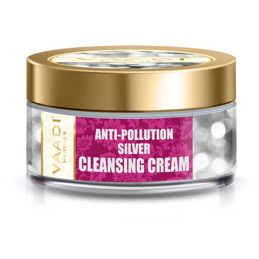 Organic Silver Cleansing Cream with Pure Silver Dust & Sandalwood Oil - Deep Cleanses Skin - Keeps Skin Soft (50 gms/ 2oz)